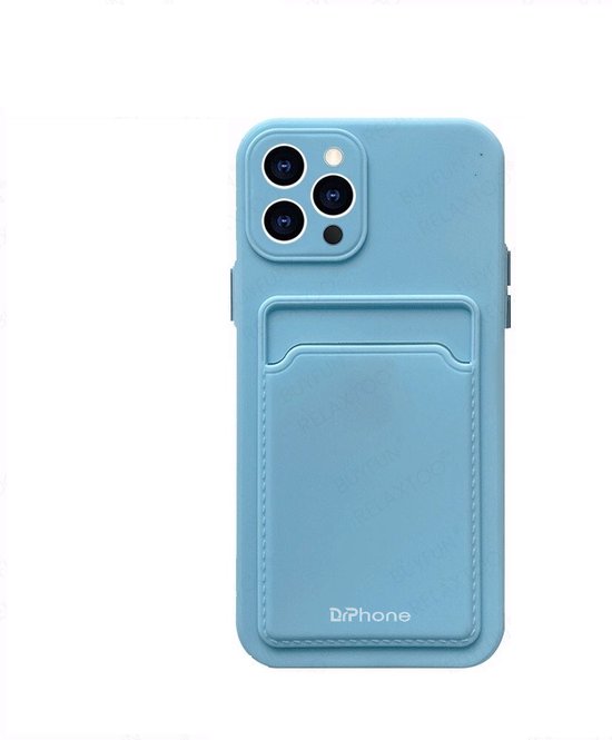 DrPhone IH3 – TPU Telefoonhoesje - Portemonnee kaarthouder – Schokbestendig -Bumper - Geschikt voor IPhone 13 Pro Max - Blauw