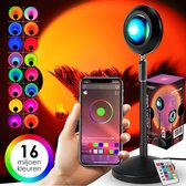 Smart Sunset Lamp met APP en Afstandsbediening - 16 miljoen kleuren - Tiktok Lamp - Sunset projection lamp - Zonsondergang lamp - Sfeerverlichting binnen