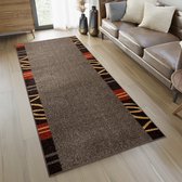 Tapiso Jawa Tapijt Loper Bruin Woonkamer Slaapkamer Hal Maat - 70x650