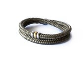 NIEUW - Jolla - dames armband - wikkelarmband - zilver - touw - bedels - Basic Rope - Taupe/Zilver