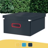 Leitz Click & Store Grande Boîte de Rangement en Carton A3 - Boîte de Tri Pliable avec Couvercle pour Bureau et Bureau à Domicile - 36,9 x 20 x 48,2 Cm (LxHxP) - Grijs Velours