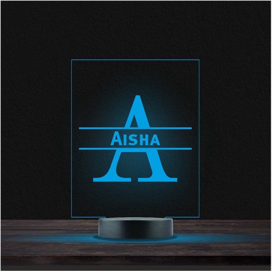 Led Lamp Met Naam - RGB 7 Kleuren - Aisha