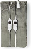 Nedis Elektrische deken - Elektronische heat onderdeken Deluxe - 2-persoons 160 X 140 Cm - 9 Heat Settings - Grijs