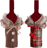 Dakta® Kerst Wijncover | 2 Stuks | Kerstdecoratie | Fleshoes | Feestdagen | Decoratie | Cadeau