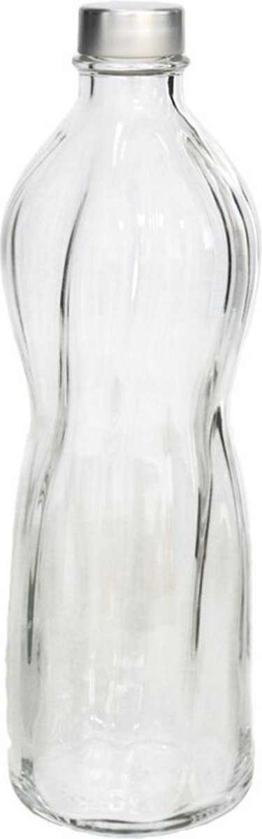 Bormioli Rocco Waterfles 1 Liter Glas Transparant/zilver