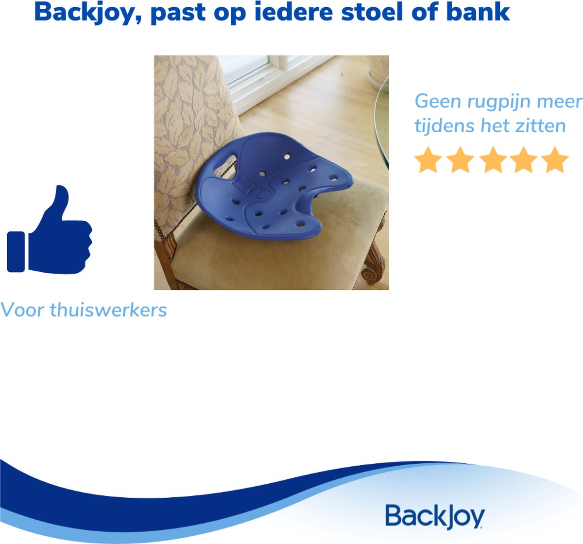 Goedkoopste Backjoy SitSmart Core Blauw - Rugsteun Zithouding Bureaustoel Auto - Rugpijn Onderrug