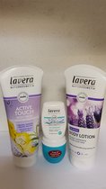 Lavera-Naturkosmetik-Bio-Verzorgingspakket-active touch-douche/body lotion/deo -lavender/aloe vera - ginger/matcha
