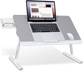 SAIJI Laptoptafel en Bedtafel - XL - Verstelbaar - Kunstleer werkblad