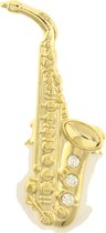 Behave Sjaalspeld sjaalclip goud kleur saxofoon 5 cm