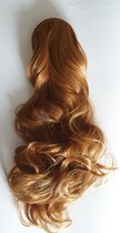 Clip in Haarband met haar haarstuk lang slag donker goud blond