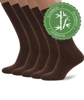 Bamboe Sokken -Heren sokken - Bruin sokken - 6 paar. - 40-44 - anti bacterieel - ademend -gezond