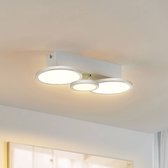 Lindby - LED plafondlamp - 3 lichts - ijzer - H: 8 cm - GU10 - wit, chroom - Inclusief lichtbronnen