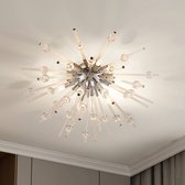 Lucande - plafondlamp design - 6 lichts - ijzer, glas - H: 29 cm - G9 - chroom, helder