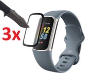 Full Cover 3D Edge Curved Screen Protector Hoes Geschikt Voor Fitbit Charge 5 Activity Tracker - Screenprotector Met Optimale Rand Tot Rand Display Bescherming - Schermbeschermer -