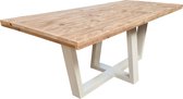 Wood4you - Eettafel Las Vegas Steigerhout 180Lx78Hx90D cm wit -