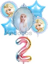 Frozen ballonnen set verjaardag 2 jaar - folie ballon - Elsa 6 delig