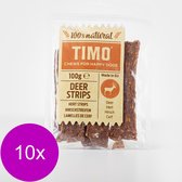 Timo Strips 100 g - Hondensnacks - 10 x Hert