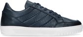 Manfield - Heren - Navy leren sneakers - Maat 43