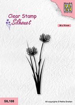 Sil108 Nellie Snellen stempel wildflowers - clearstamp flowers 21 - siergras pluis pluisbloem