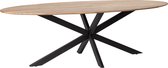 Livingfurn - e Ovale Eetkamertafel -  -  Acasia Hout   - 210 cm - Bruin