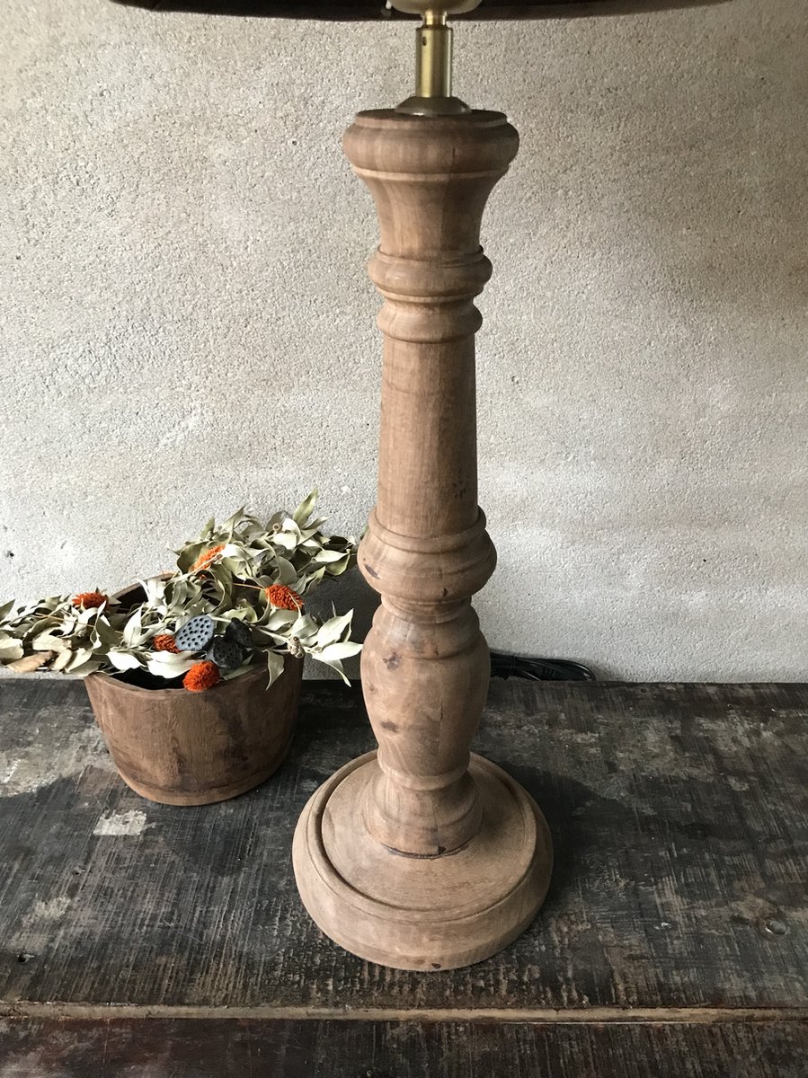Stoere houten lampenvoet van By Mooss - 50 cm | bol.com