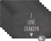 Set de table - Cadeau Vaderdag - Proverbes - Papy - 45x30 cm - 6 pièces