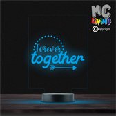 Led Lamp Met Gravering - RGB 7 Kleuren - Forever Together