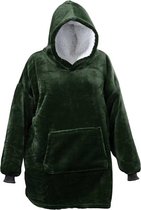 Unique Living Oversized Hoodie - Plaid met Mouwen - One Size - 70x50x87 cm - Dark Green