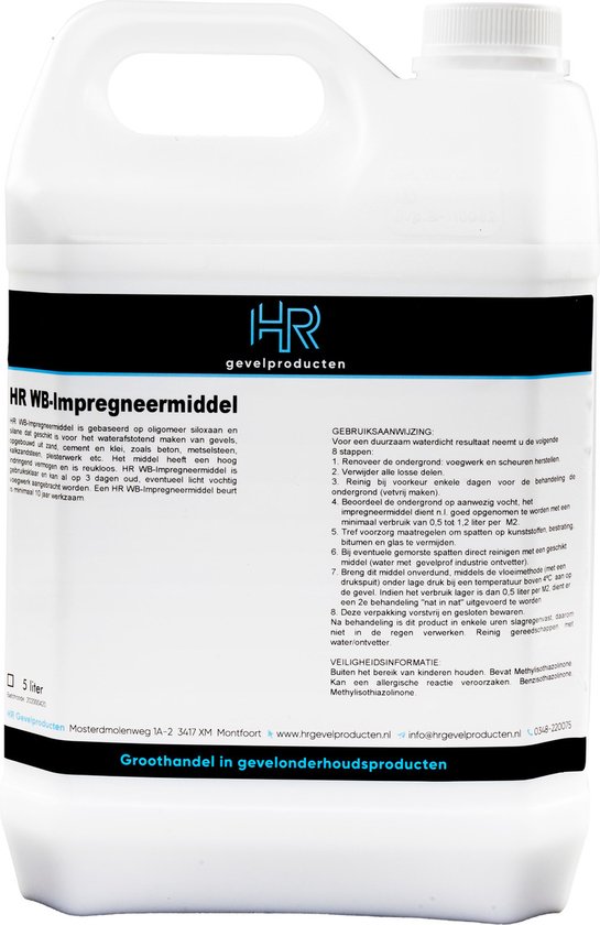 HR WB Impregneermiddel 10 liter - Gevel impregneermiddel op waterbasis impregneermiddel voor de buitenmuur.