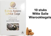 Witte Salie Wierookkegels - 10 stuks - Fleur de Vie Backflow Salvia Apiana White Sage Cones - 10 stuks Medium Kegels - Wierook voor Energetische Reiniging  - Rustgevend Effect