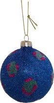 &Klevering - Cheetah kerstbal - Luipaard kerstbal - Blauw met groen