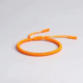 Premium handgeknoopte Tibetaanse armband - Orange - Oranje + Luxe Pouch