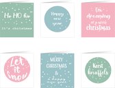 6 dubbele kerstkaarten & nieuwjaarskaarten - met envelop - confetti - inkollors - set - originele kerstkaarten