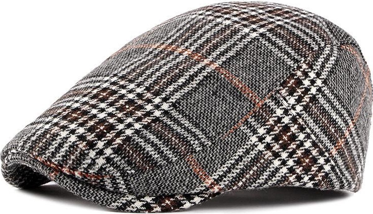 Flat Cap Robertson - Streep en Ruit - Pied de Poule - Gemêleerd