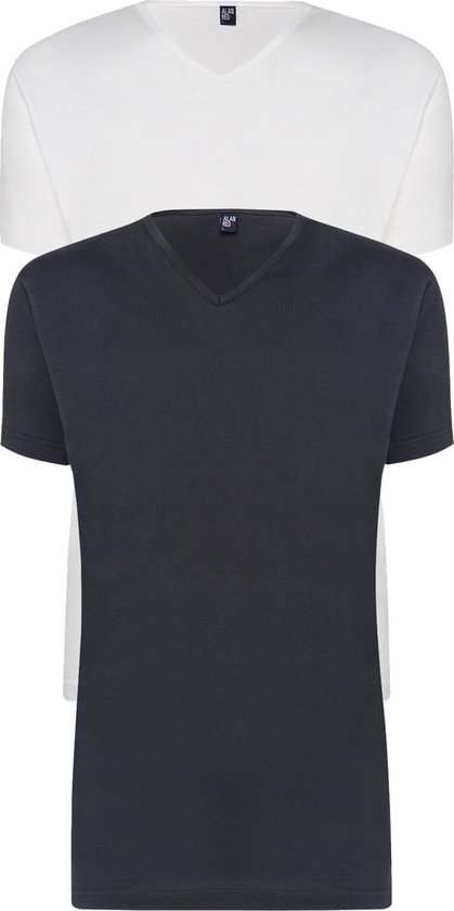 T-shirts ALAN RED Vermont (pack de 2) - Col V- blanc et gris anthracite - Taille: XL