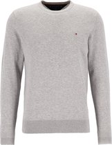 Tommy Hilfiger Core Tommy trui O-hals - heren trui katoen met zijde - grijs melange -  Maat: XL