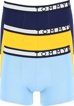 Tommy Hilfiger trunks (3-pack) heren boxers normale lengte - blauw - geel en lichtblauw -  Maat: M