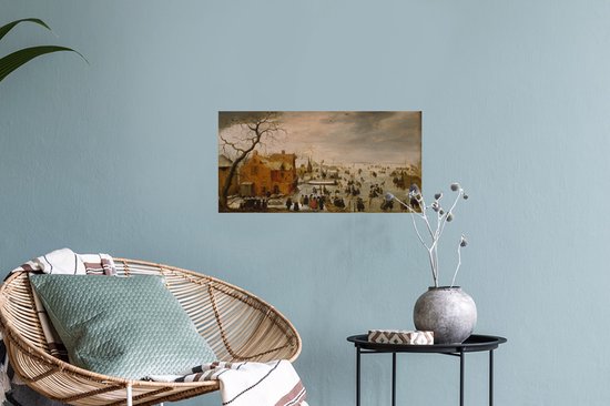 Stickers Stickers muraux - Paysage de glace - Peinture d'Hendrick Avercamp - 30x20 cm - Film adhésif