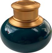 Crematie urn donker groen/petrol (95x95x83mm)