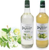Bigallet sodamaker limonadesiroop voordeelpakket Mojito (alcoholvrij) & Limoen - 2 x 100 cl