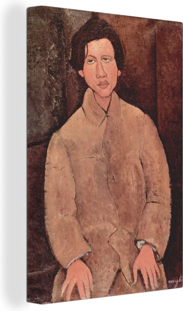 Canvas Schilderij Portret van Chaim Soutine - Schilderij van Amedeo Modigliani - 80x120 cm - Wanddecoratie - OneMillionCanvasses
