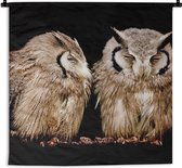 Tenture murale - Tissu mural - Hibou - Vogel - Zwart - 60x60 cm - Tapisserie