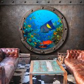 Zelfklevend fotobehang - Patrijspoort met Uitzicht op Tropische Vissen II, premium Print