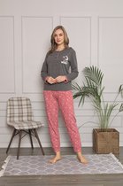 Sophia Mila Dames Luxe Pyjama | 2-delige Set | Lange Mouwen | Pyama Dames Volwassenen | Lange mouw | Blouse | Katoen | Pyjama Dames | Maat XL