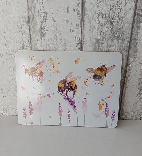 Placemats set van 4 harde placemat kurk "Bee" bij afm. 22x29 cm bol