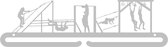 Luxe Obstacle Course Medaillehanger RVS (35cm breed) - Nederlands product - sportcadeau - topkado - medalhanger - medailles - verjaardag - atletiek - muurdecoratie
