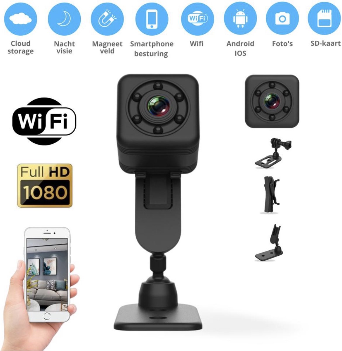 spy camera SQ29 mini camera met Wifi en App