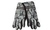 Zachte dames handschoenen Let's Snake| Zwart grijs |Slangenprint| warme handschoenen