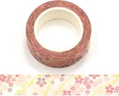 Kersenbloesem washi tape met goudfolie | 15mm - 10m