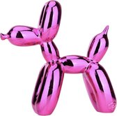 Hars Ballon hond beeldje – Standbeeld – Dieren beeldje – Huis decoratie - Dierenliefhebber - Paars